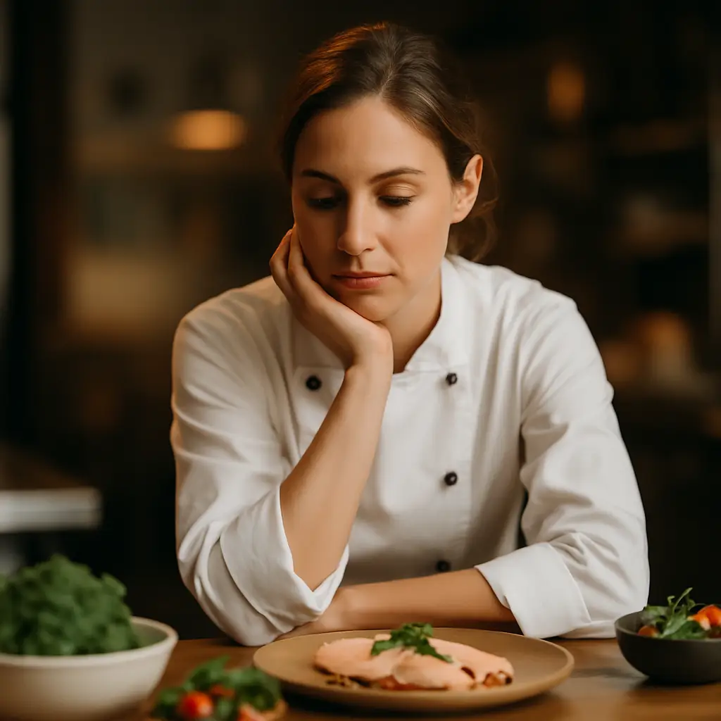Chef esperando a criatividade chegar.